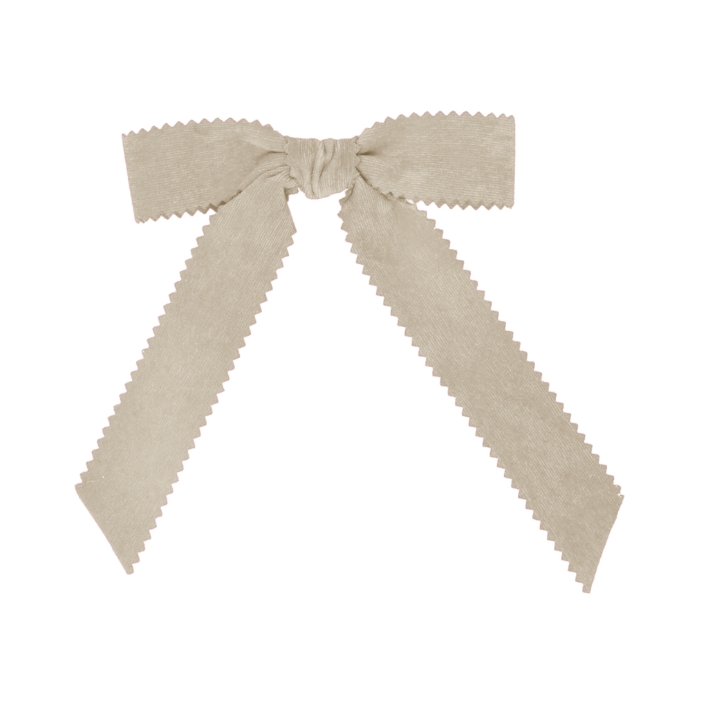 Bandeau Headband Jellybeanzkids Bandeau Textured Velvet Large Bow Clip- Cream OS