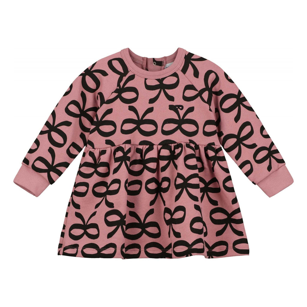 Beau Loves Dress Jellybeanzkids Beau Loves Dusty Rose Bows Raglan Baby Dress