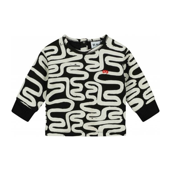 Beau Loves Sweater Jellybeanzkids Beau Loves Black Noodles Baby Sweater