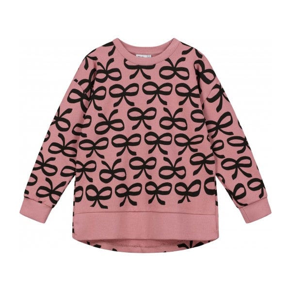 Beau Loves Sweater Jellybeanzkids Beau Loves Dusty Rose Bows Relaxed Fit Sweater