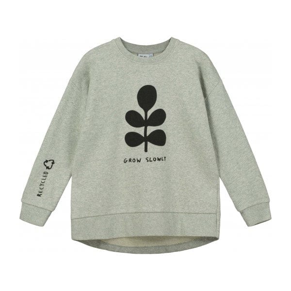 Beau Loves Sweater Jellybeanzkids Beau Loves Grey Marl 'Grow Slowly' Relaxed Fit Sweater