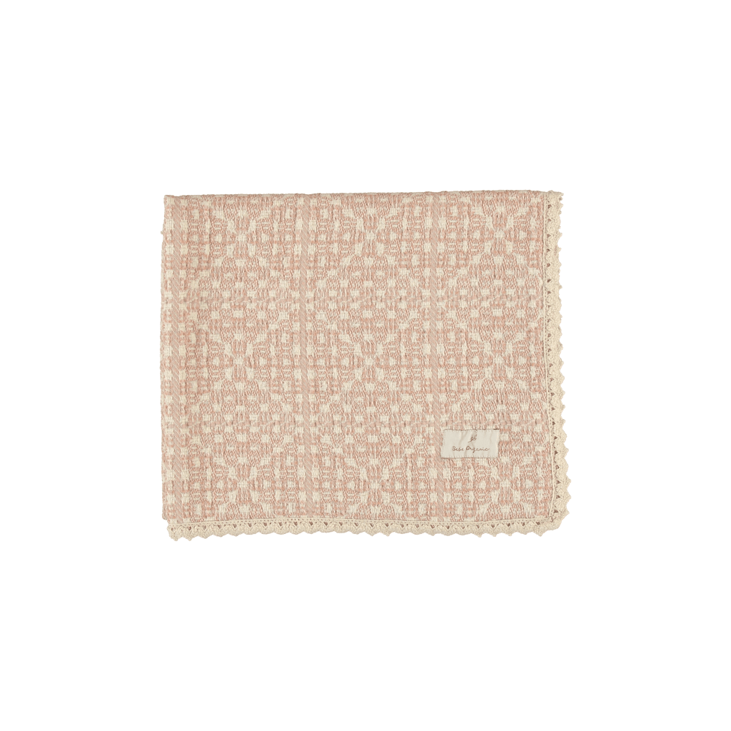 Bebe Organic Blanket Jellybeanzkids Bebe Organic Crochet Blanket- Faded Rose OS