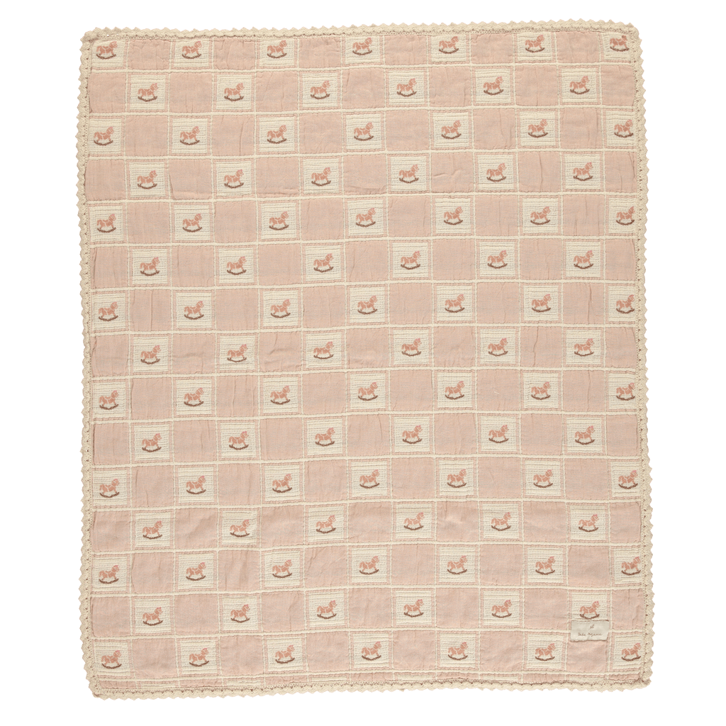 Bebe Organic Blanket Jellybeanzkids Bebe Organic Rocking Horse Blanket- Mauve Horse Patchwork OS