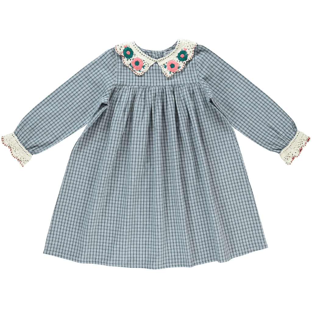 Bebe Organic dress Jellybeanzkids Bebe Organic Rhea Dress- Blue Check