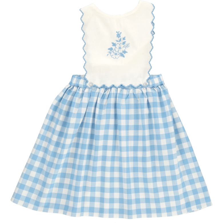 Bebe Organic Sailor Check Viola Apron Dress 10