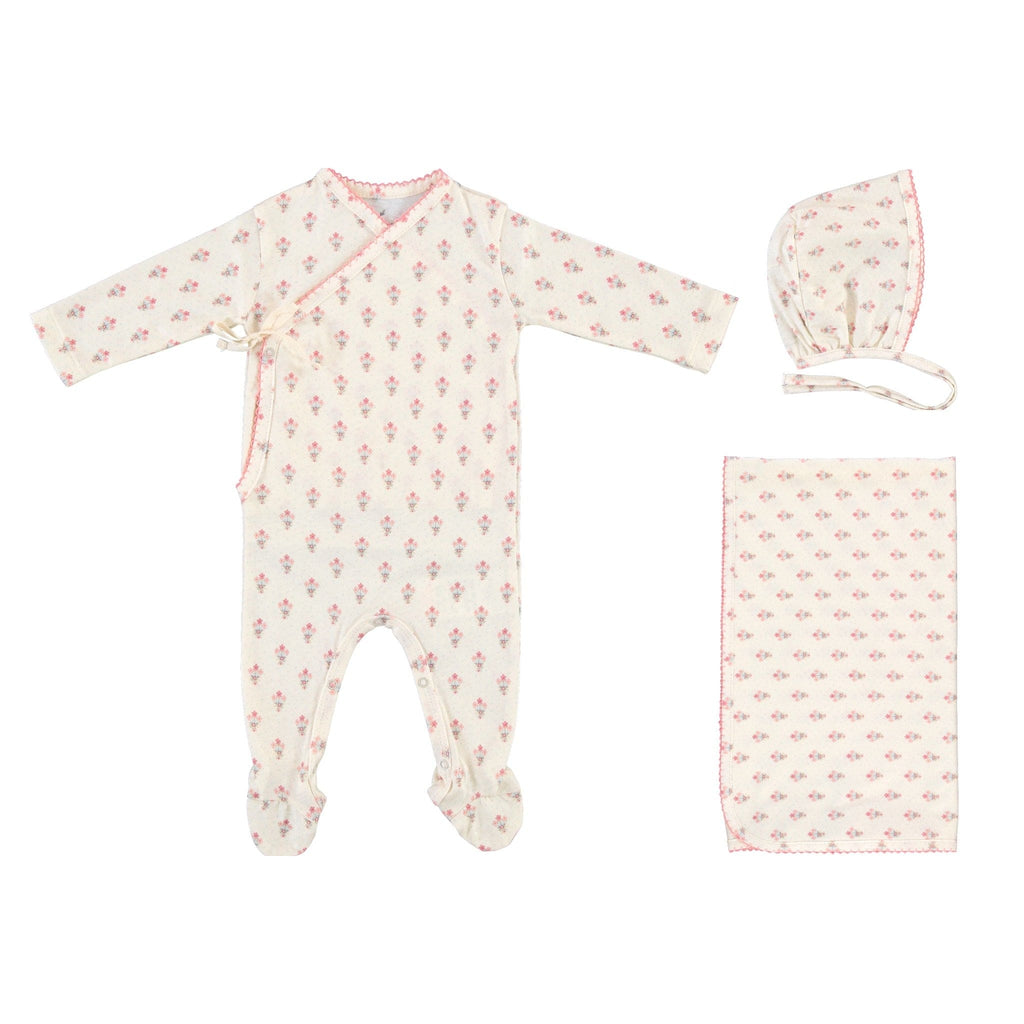 Bebe Organic Footie Jellybeanzkids Bebe Organic Mora Wrap Footie Set-Bouquet