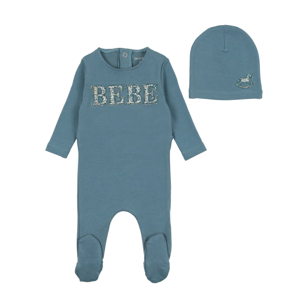 Bee&Dee Footie Jellybeanzkids Bee & Dee Bebe Ditsy Footie/Beanie-Deep Marine