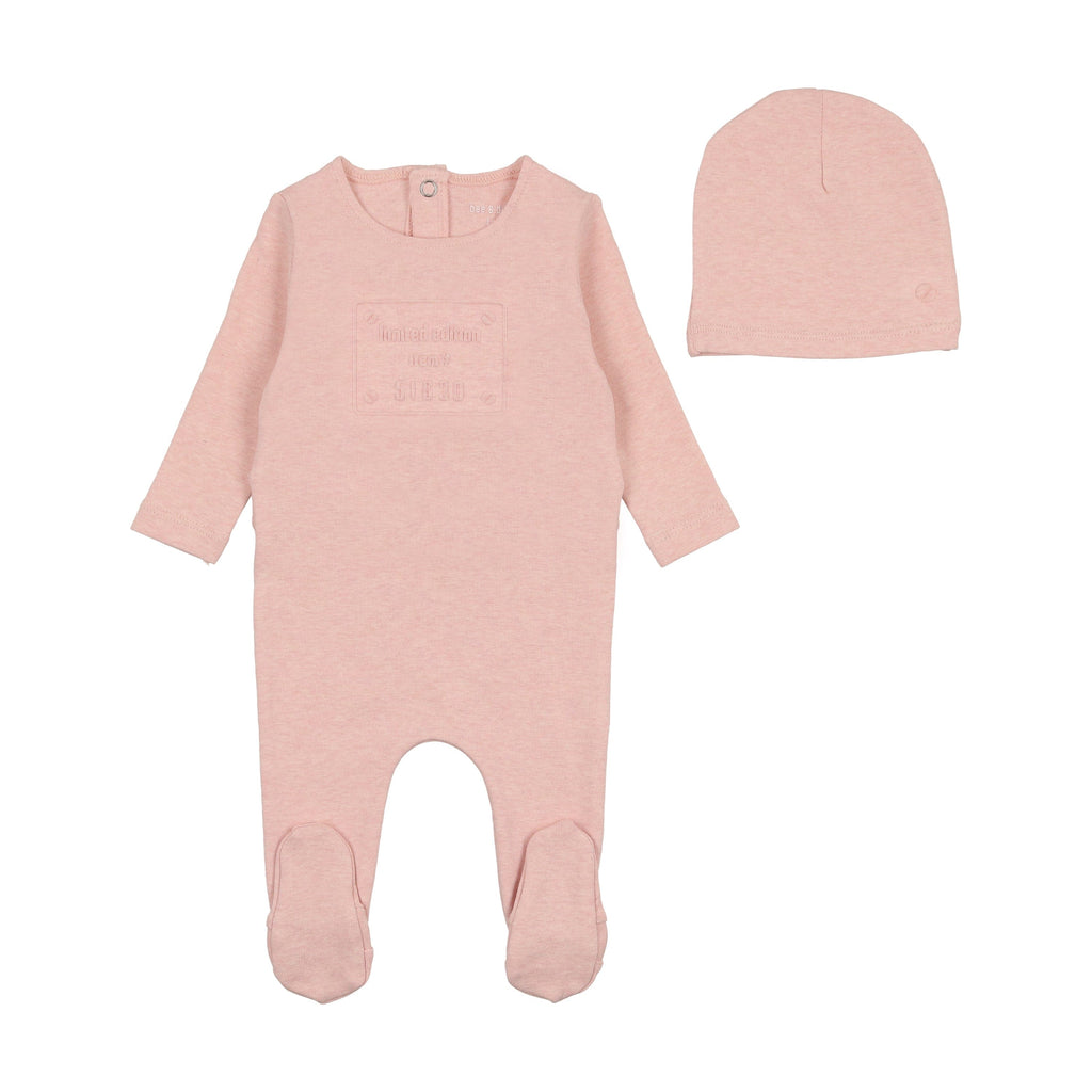Bee&Dee Footie Jellybeanzkids Bee & Dee Embossed Plaque Footi/Beanie-Pink
