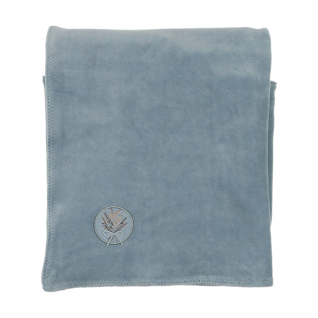 Bee&Dee Footie Jellybeanzkids Bee & Dee Embroidered Center Embossed Footie/Bonnet Layette Set -Blue Fog