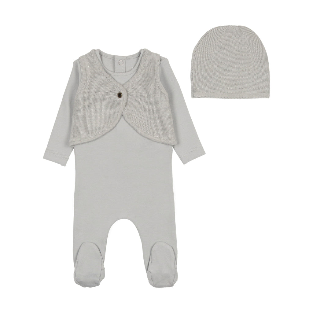 Bee&Dee Footie Jellybeanzkids Bee & Dee Knit Applique Footie/Bonnet-London Fog