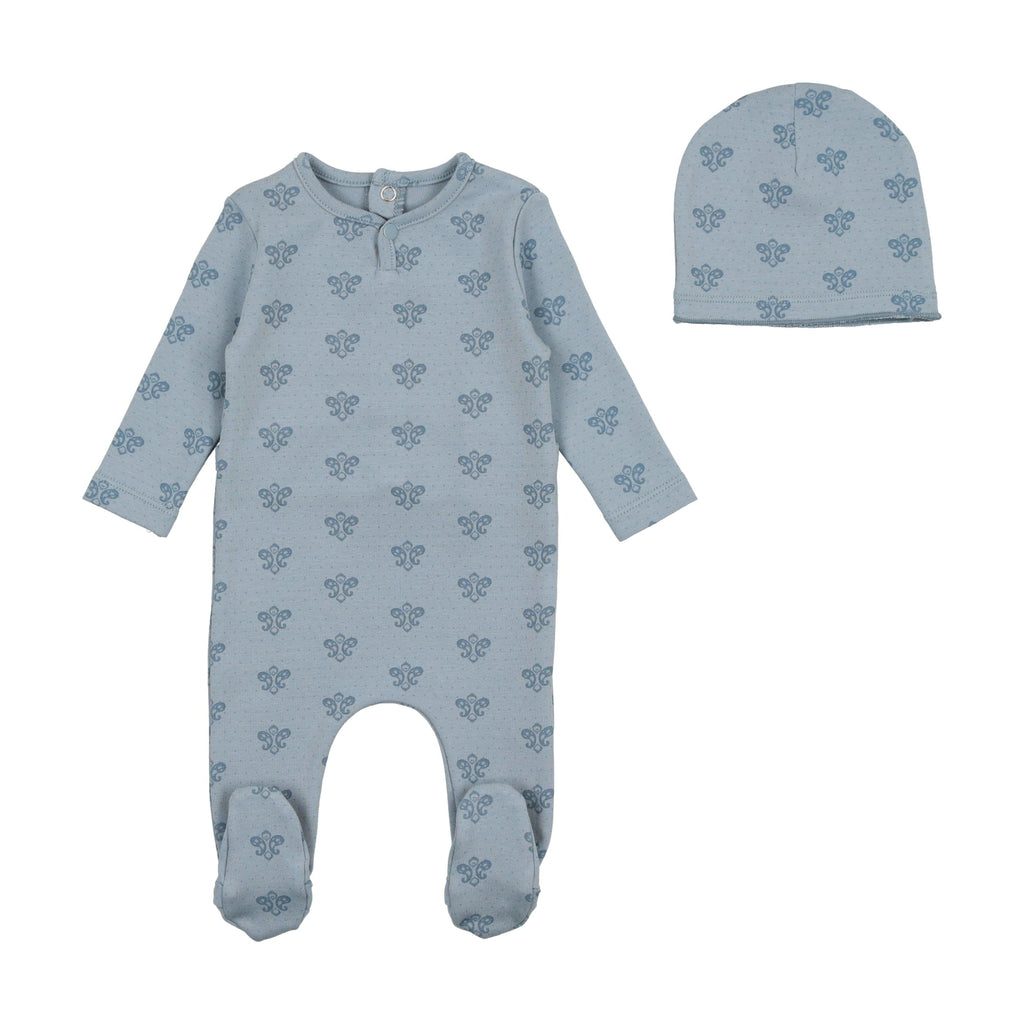 Bee&Dee Footie Jellybeanzkids Bee & Dee Paisley Print Collection Footie With Beanie- Dark Base Boy