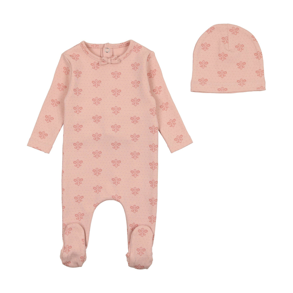Bee&Dee Footie Jellybeanzkids Bee & Dee Paisley Print Collection Footie With Beanie- Dark Base Girl