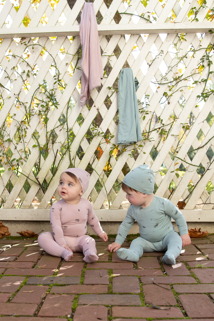 Bee&Dee Footie Jellybeanzkids Bee & Dee Printed Modal Footie with Beanie- Boys Print