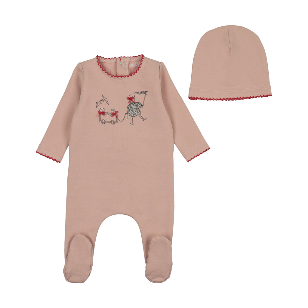Bee&Dee Footie Jellybeanzkids Bee & Dee Promenade Footie with Reversable Beanie-Petal