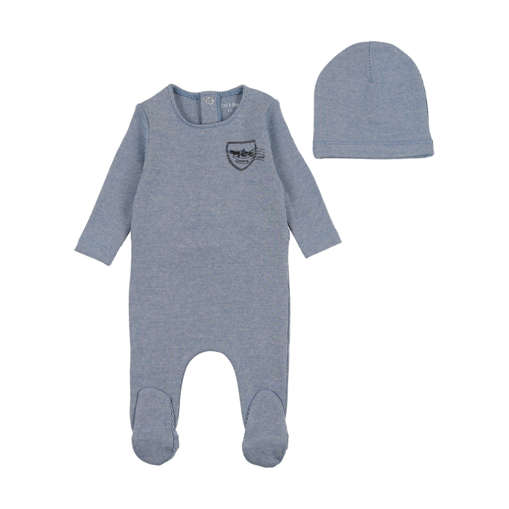 Bee&Dee Footie Jellybeanzkids Bee & Dee Striation Footie/Beanie-Sailor Blue