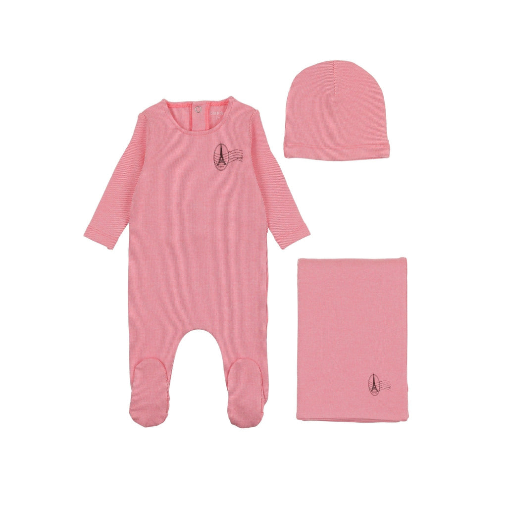 Bee&Dee Footie Jellybeanzkids Bee & Dee Striation Footie Set-Deep Rose