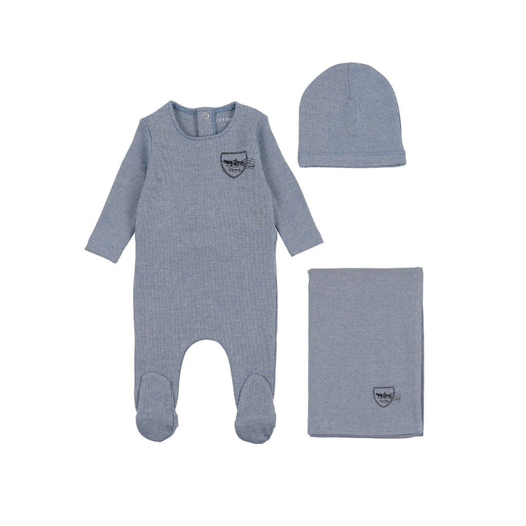 Bee&Dee Footie Jellybeanzkids Bee & Dee Striation Footie Set-Sailor Blue