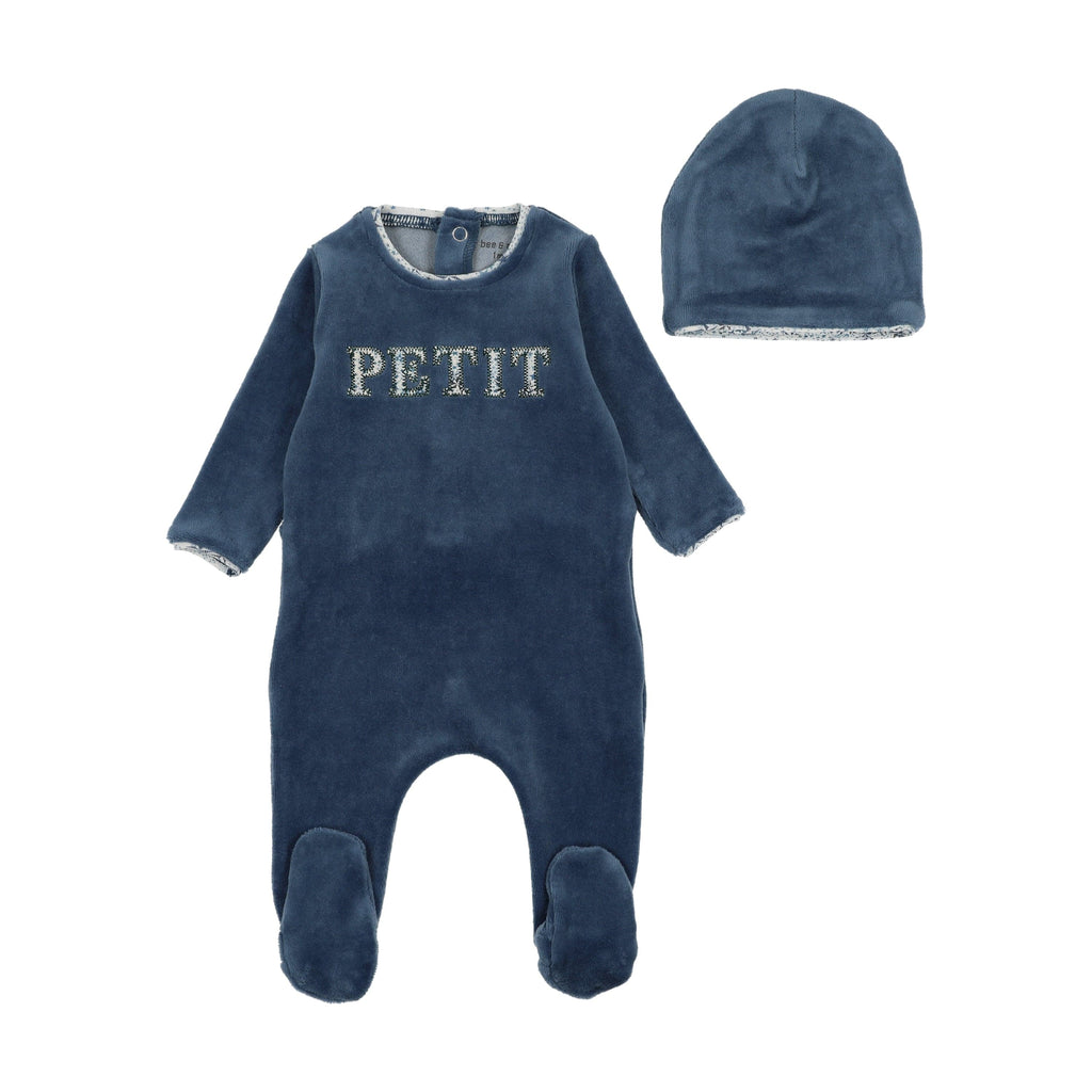 Bee&Dee Footie Jellybeanzkids Bee & Dee Velour Petite Footie with Beanie -Marina
