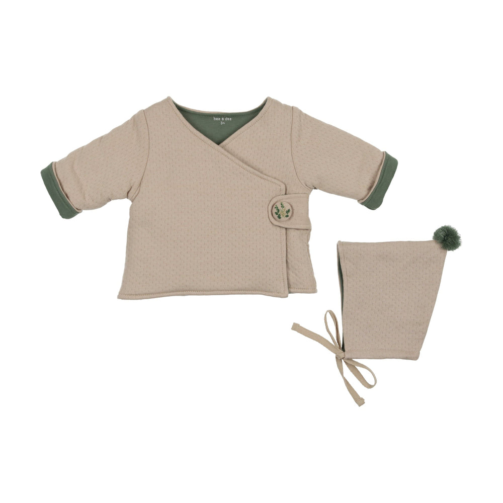 Bee & Dee Textured Wrap Jacket With Bonnet - French Chateau Bee & Dee Textured Wrap Jacket With Bonnet - French Chateau