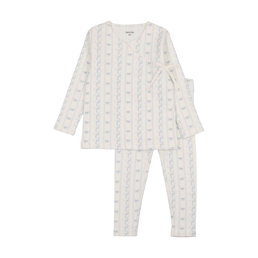 Bee&Dee Pajamas Jellybeanzkids Bee & Dee Linear Nostalgia Lounewear-Chalk White Boys