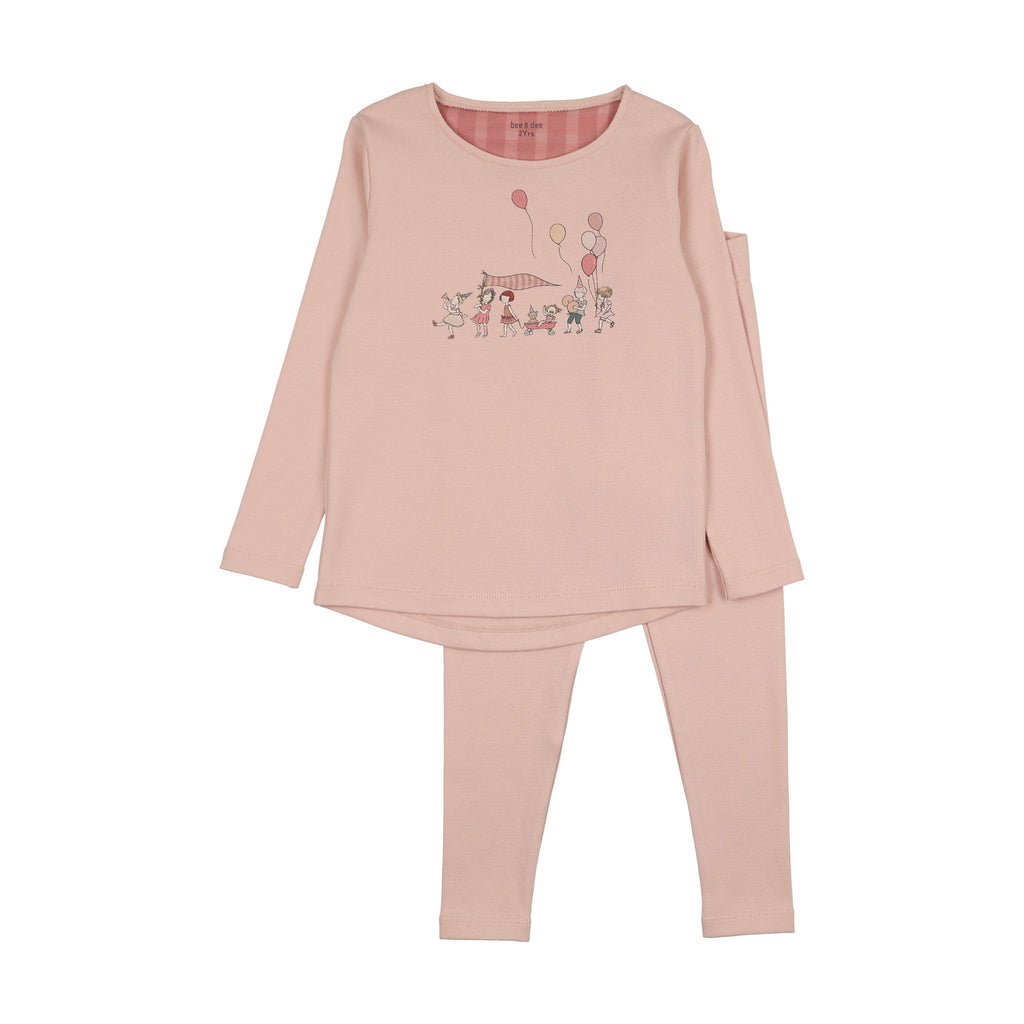 Bee&Dee Pajamas Jellybeanzkids Bee & Dee Little Tot Parade Loungewear-Coral Pink