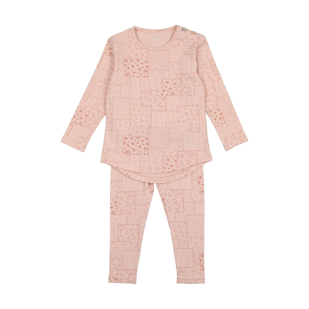 Bee&Dee Pajamas Jellybeanzkids Bee & Dee Multi Floral Design Collection Loungewear- Pink Base