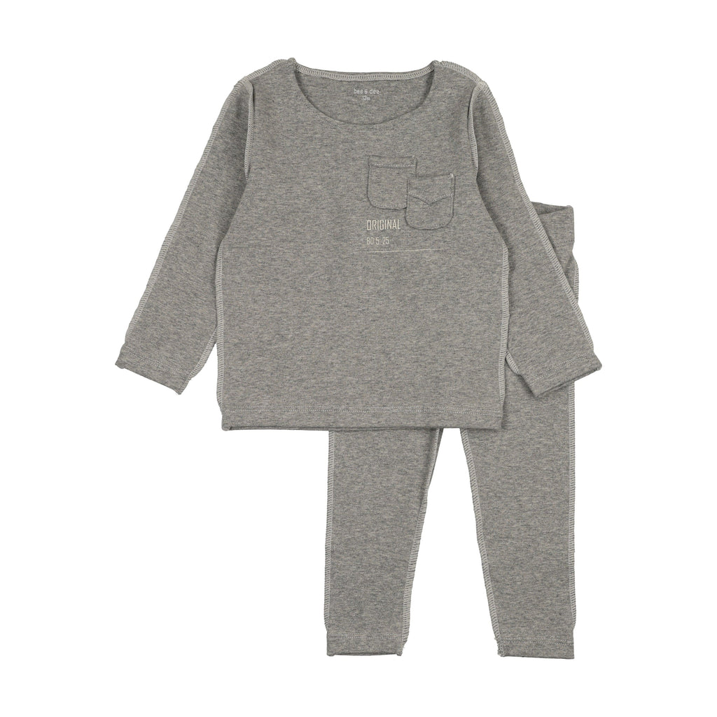 Bee&Dee Pajamas Jellybeanzkids Bee & Dee Raw Sewing Pattern Loungewear -French Grey
