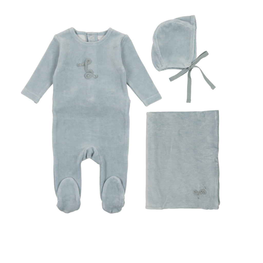 Bee&Dee Set Jellybeanzkids Bee & Dee Classic Velour Layette Set- Powder Blue 3M