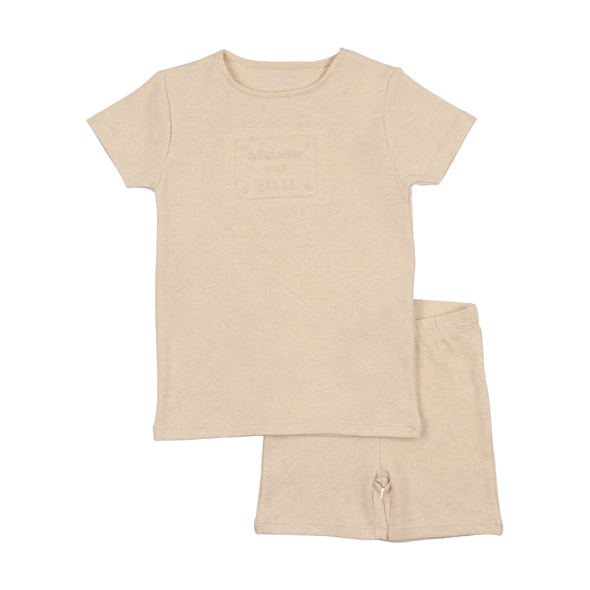 Bee & Dee Embossed Plaque Short Set - Butterscotch Bee & Dee Embossed Plaque Short Set - Butterscotch