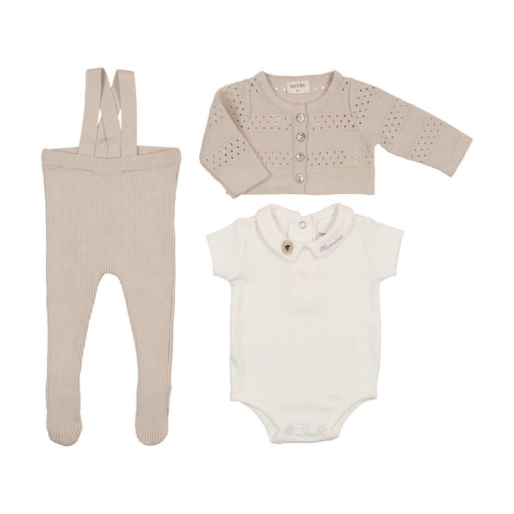 Bee&Dee set Jellybeanzkids Bee & Dee Mademoiselle & Monsieur Ensemble-Coffee