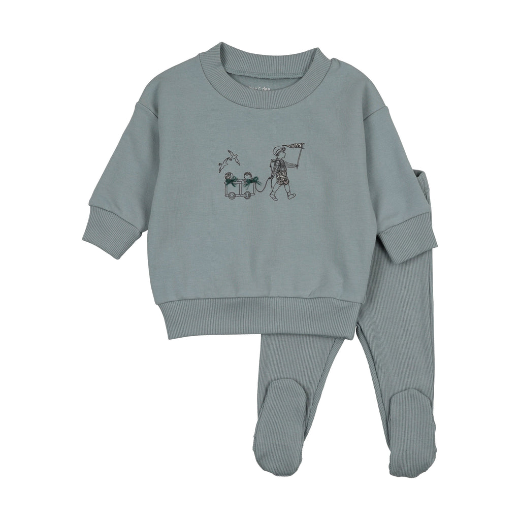 Bee&Dee set Jellybeanzkids Bee & Dee Promenade Set-Blue Fog