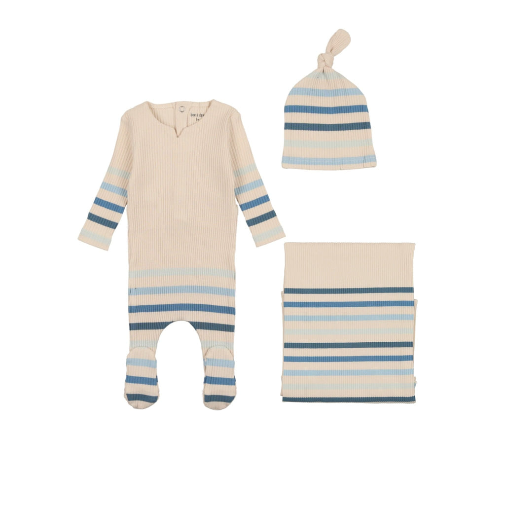Bee&Dee Set Jellybeanzkids Bee & Dee Stripe Collection Layette Set- Boy Birch