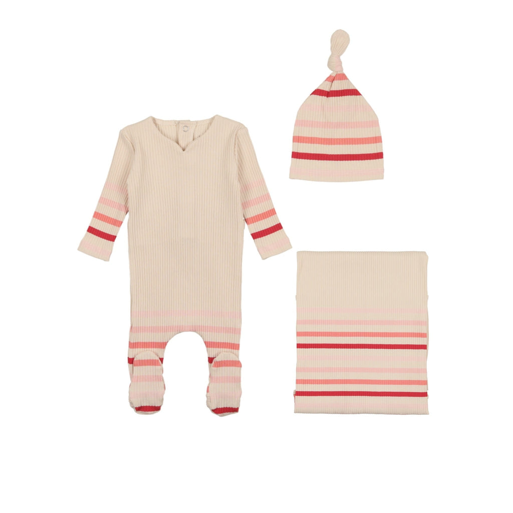 Bee&Dee Set Jellybeanzkids Bee & Dee Stripe Collection Layette Set- Girl Birch