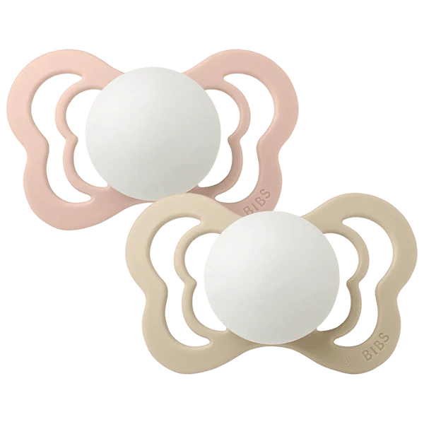 Bibs Accessories Jellybeanzkids Bibs Couture Anatomical Latex Pacifier 2 Pack - Blush Glow/Vanilla Glow 1