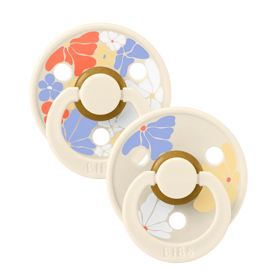 Bibs Accessories Jellybeanzkids BIBS Natural Rubber Latex Studio Color Morning Bloom Paci- Ivory Mix 1
