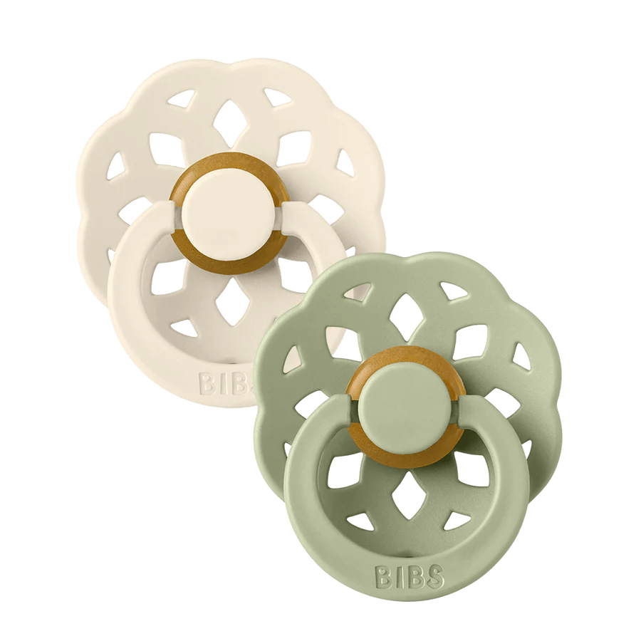 Bibs Accessories Jellybeanzkids Bibs Boheme Latex Pacifier 2 Pack - Ivory/Sage