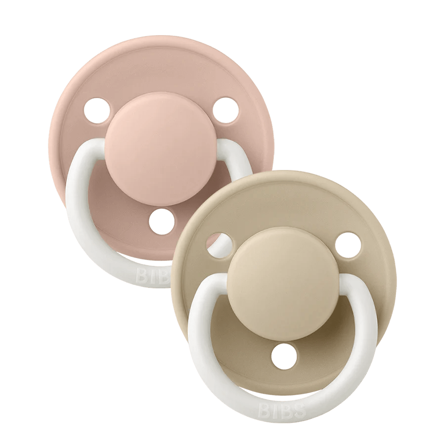 Bibs Accessories Jellybeanzkids Bibs DeLux Silicone Pacifier 2 Pack - Blush Glow/Vanilla Glow