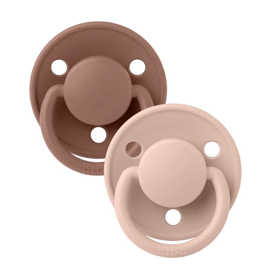 Bibs Accessories Jellybeanzkids Bibs DeLux Silicone Pacifier 2 Pack - Woodchuck/Blush