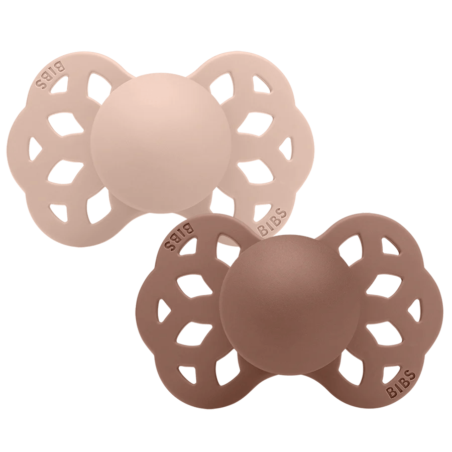 Bibs Accessories Jellybeanzkids Bibs Infinity Symmetrical Silicone- Blush/Woodchuck