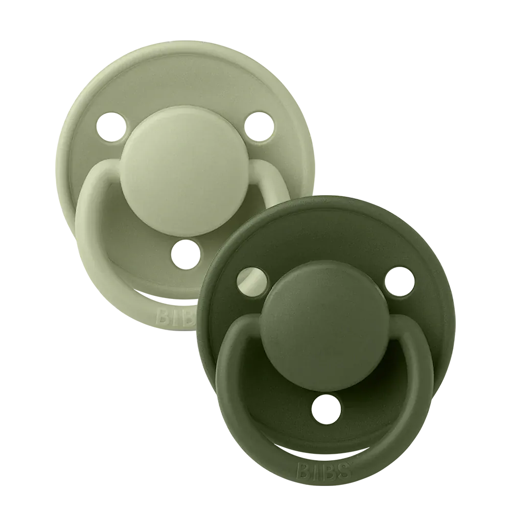 Bibs Accessories Jellybeanzkids Bibs De Lux Silicone Round Pacifier 2 Pack- Sage/Hunter Green OS