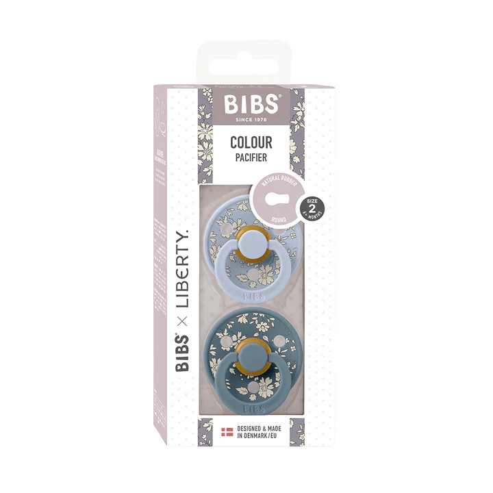 Bibs Accessories Jellybeanzkids BIBS x LIBERTY Capel Natural Rubber Latex Round Paci- Dusty Blue Mix OS