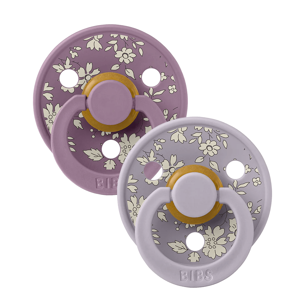 Bibs Accessories Jellybeanzkids BIBS x LIBERTY Capel Natural Rubber Latex Round Paci- Fossil Grey Mix OS