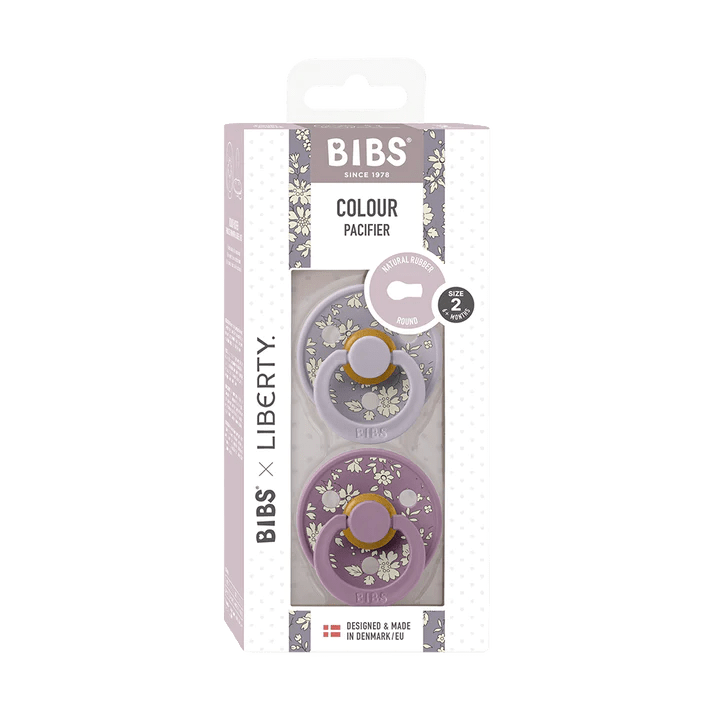 Bibs Accessories Jellybeanzkids BIBS x LIBERTY Capel Natural Rubber Latex Round Paci- Fossil Grey Mix OS
