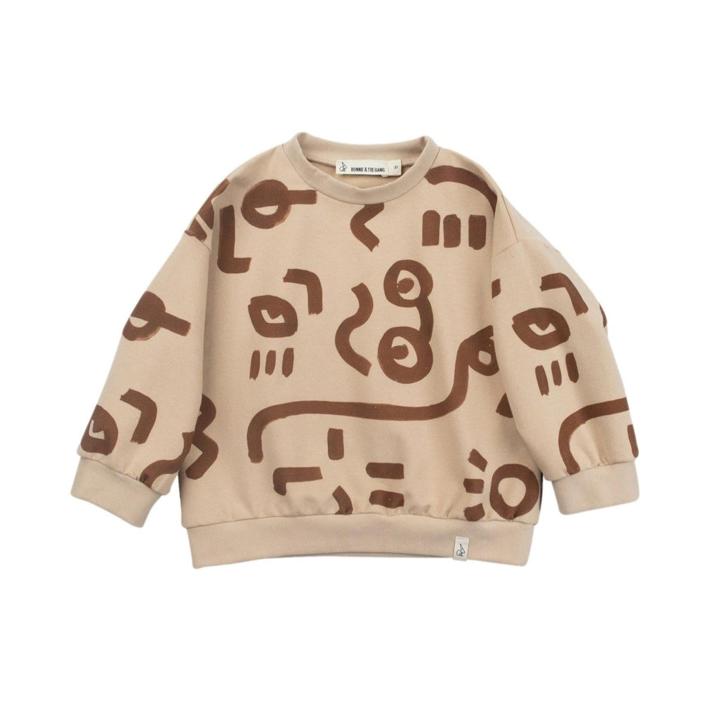 Bonnie & The Gang Sweater Jellybeanzkids Bonnie & The Gang Rumi Sweater- Cafe Mocha