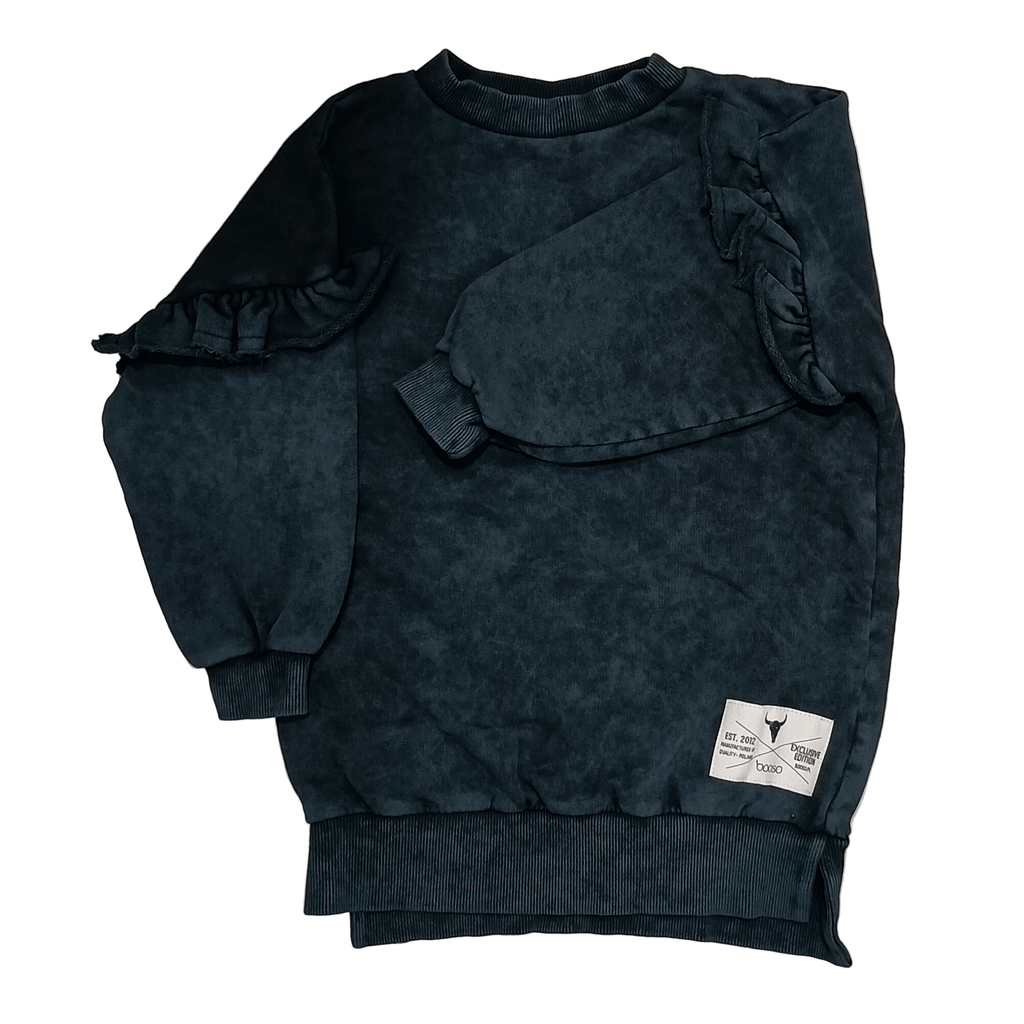 Booso Dress Jellybeanzkids Booso Frill Vintage Dress- Graphite