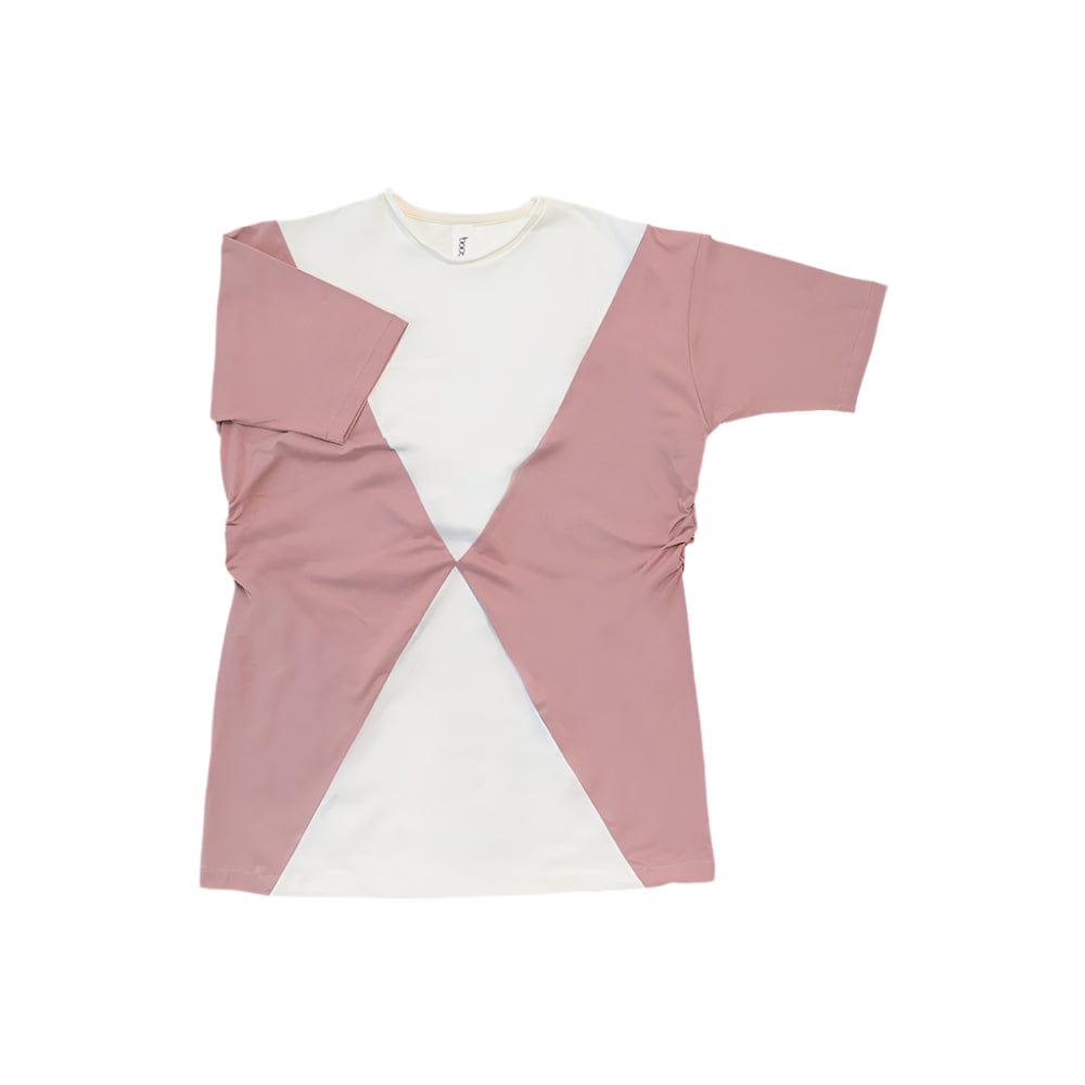 Booso Dress Jellybeanzkids Booso Panel Tee Dress- Pink/Ecru