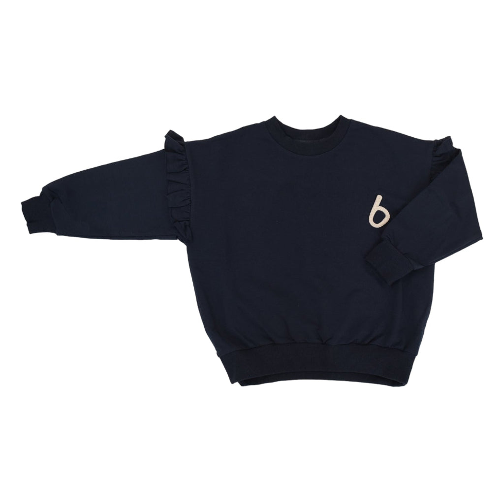 Booso T-shirt Jellybeanzkids Booso Frill Navy Sweatshirt