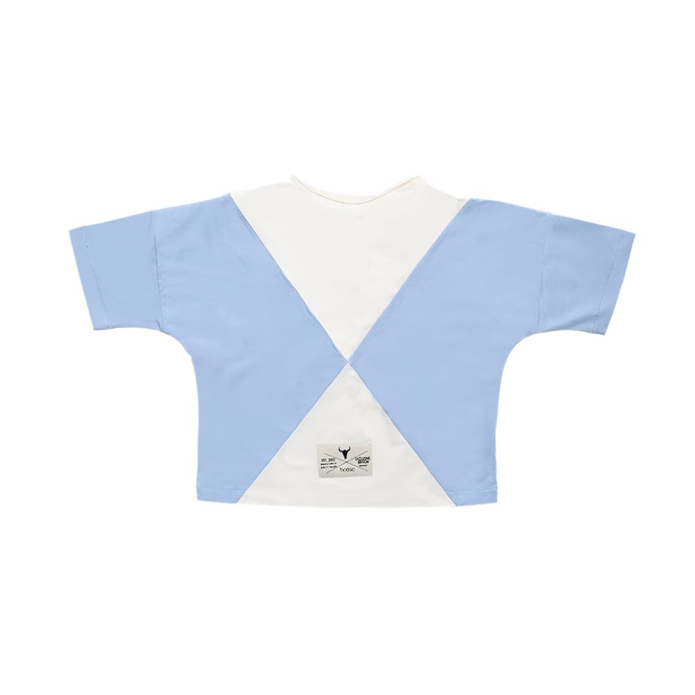 Booso T-shirt Jellybeanzkids Booso Panal Tee- Blue/Ecru
