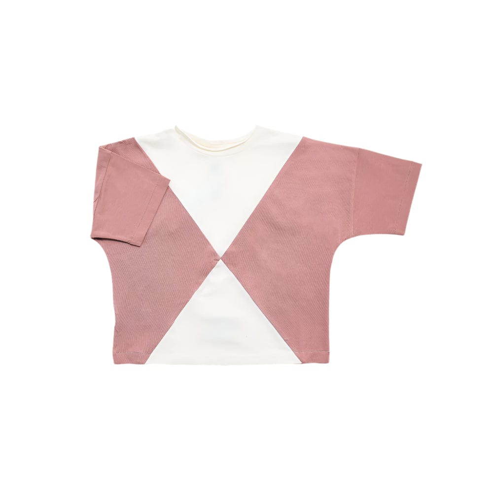 Booso T-shirt Jellybeanzkids Booso Panel Tee- Pink/Ecru