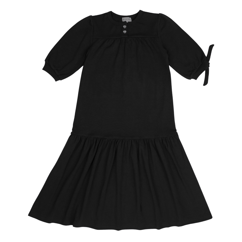 Bopop Dress Jellybeanzkids Bopop Rhinestone Tiered Maxi Dress- Black
